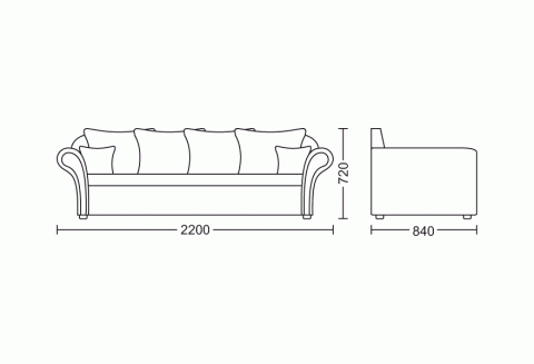 Чертеж на диван спалня - 5073